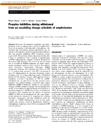 Prepulse Inhibition During Withdrawal from an Escalating Dosage Schedule of Amphetamine