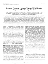 Prognosis Factors in Probands with an FBN1 Mutation Diagnosed Before the Age of 1 Year