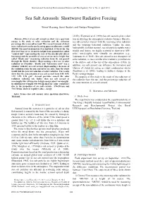 Shortwave Radiative Forcing