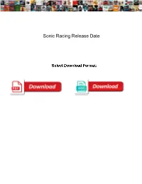 Sonic Racing Release Date