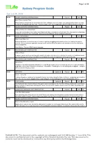 Sydney Program Guide