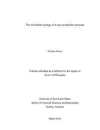 The Microbial Ecology of a Rum Production Process