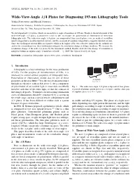 Wide-View-Angle \Lambda/4 Plates for Diagnosing 193-Nm Lithography