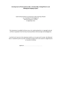 Development of Party Systems After a Dictatorship: Voting Patterns and Ideological Shaping in Spain