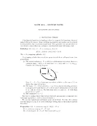 MATH 227A – LECTURE NOTES 1. Obstruction Theory a Fundamental Question in Topology Is How to Compute the Homotopy Classes of M