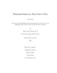 Measuring Democracy: from Texts to Data