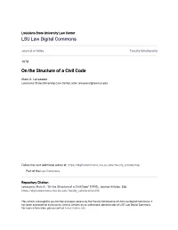 On the Structure of a Civil Code