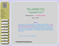 Pdftex FAQ Collection (In Pdf)