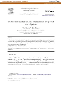 Polynomial Evaluation and Interpolation on Special Sets of Points