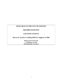 Research to Prevent Blindness 2004 Bibliography