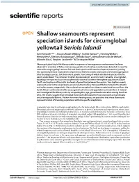 Shallow Seamounts Represent Speciation Islands for Circumglobal
