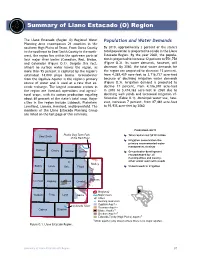 Summary of Llano Estacado (O) Region