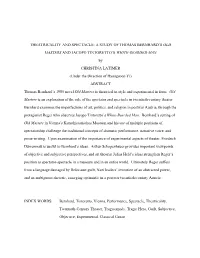 Theatricality and Spectacle: a Study of Thomas