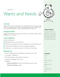 Wants and Needs