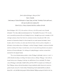Death in Martin Heidegger's Being and Time Mark A. Menaldo