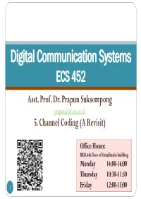 Digital Communication Systems ECS 452 Asst