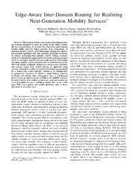 Edge-Aware Inter-Domain Routing for Realizing Next-Generation Mobility Services∗