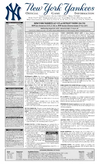 NYY Game Notes