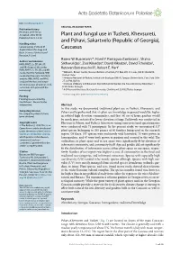 Plant and Fungal Use in Tusheti, Khevsureti, and Pshavi, Sakartvelo