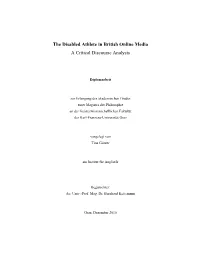 The Disabled Athlete in British Online Media a Critical Discourse Analysis