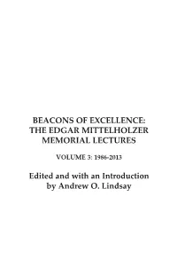 The Edgar Mittelholzer Memorial Lectures