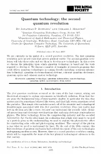 The Second Quantum Revolution
