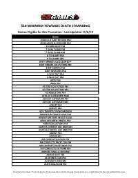 10 MINIMUM TOWARDS DEATH STRANDING Games Eligible for This Promotion - Last Updated 11/6/19 Game .HACK G.U