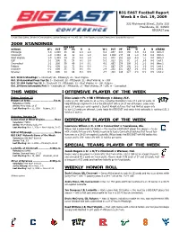 2009 Standings Offensive Player of the WEEK Defensive Player