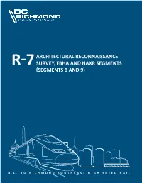 Architectural Reconnaissance Survey, FBHA and HAXR Segments