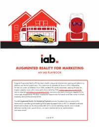 Augmented Reality for Marketing an Iab Playbook
