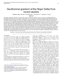 Geothermal Gradient of Niger Delta from Recent Studies