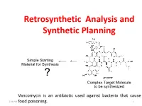 Retrosynthetic Analysis and Synthetic Planning