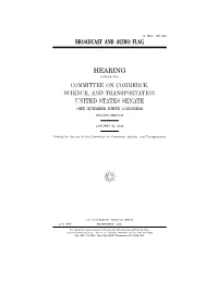 Broadcast and Audio Flag Hearing
