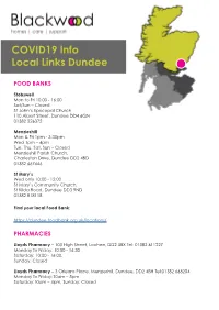 COVID19 Info Local Links Dundee