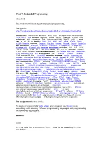 Embedded Programming 11.3. 2015 This Week We Will Learn About
