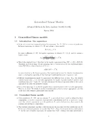 Generalized Linear Models