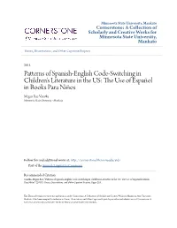 Patterns of Spanish-English Code-Switching in Children's Literature in the US