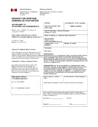 Request for Proposal Demande De Proposition