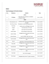 Total Coverage: 21 Print & 3 Online