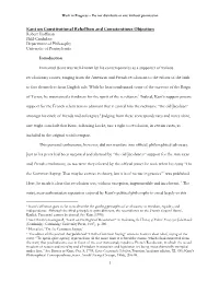 1 Kant on Constitutional Rebellion and Conscientious Objection
