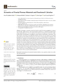 Acoustics of Fractal Porous Material and Fractional Calculus