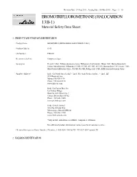 BROMOTRIFLUOROMETHANE (HALOCARBON 13B-1) Material Safety Data Sheet ______