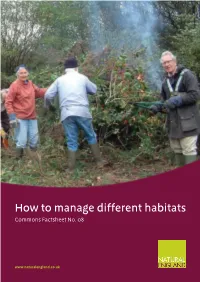 How to Manage Different Habitats Commons Factsheet No