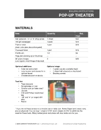 Pop-Up Theater Instructions