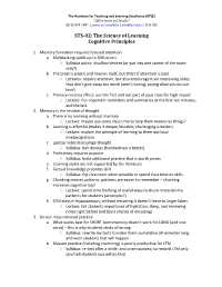 STS-‐02: the Science of Learning Cognitive Principles