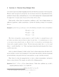3 Lecture 3: Choices from Budget Sets