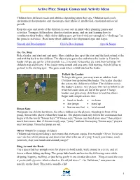 Active Play: Simple Games and Activity Ideas