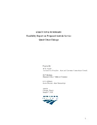 EXECUTIVE SUMMARY Feasibility Report on Proposed Amtrak Service