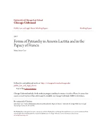 Forms of Patriarchy in Amoris Laetitia and in the Papacy of Francis Mary Anne Case