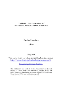 Global Climate Change: National Security Implications